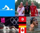 Мужчины марафон 10 км плавательный подиум, Усама Меллули (Тунис), Томас Лурц (Германия) и Ричард Вайнбергер (Канада), Лондон-2012